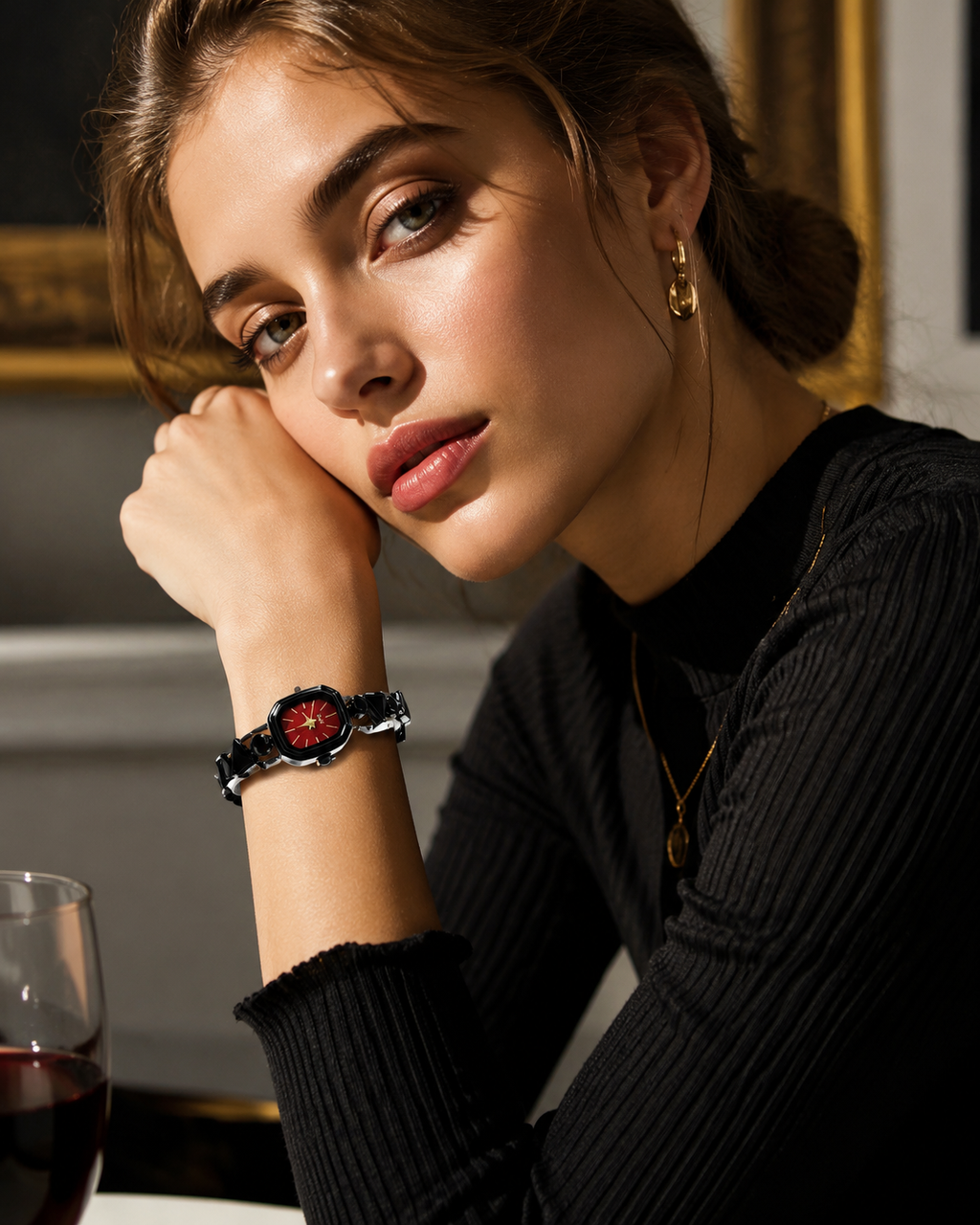 Vintage Square Quartz Watch for Women - 3ATM Waterproof Alloy Bracelet Wristwatch
