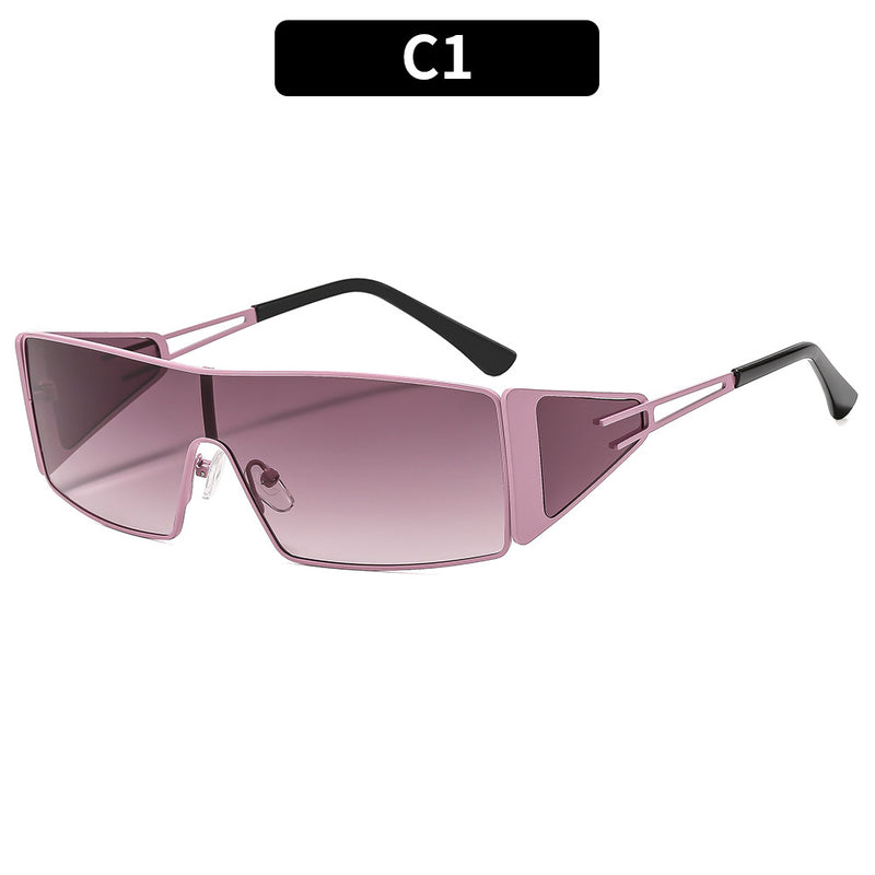 Y2K Rimless Square UV400 Sunglasses - C6-Gold Frame Blue Lens