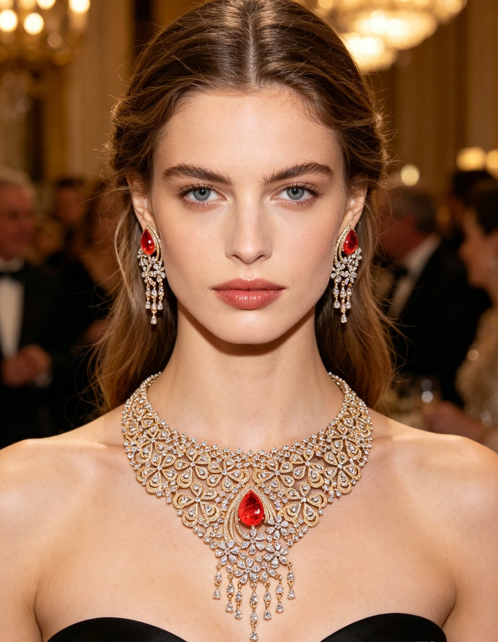Vintage Bride Water Drop Zircon Jewelry Set - Luxury Tassel Necklace & Earrings