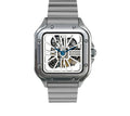 Best-Selling Men's Watch: Square Design with Transparent Movement — Stainless Steel Business Quartz