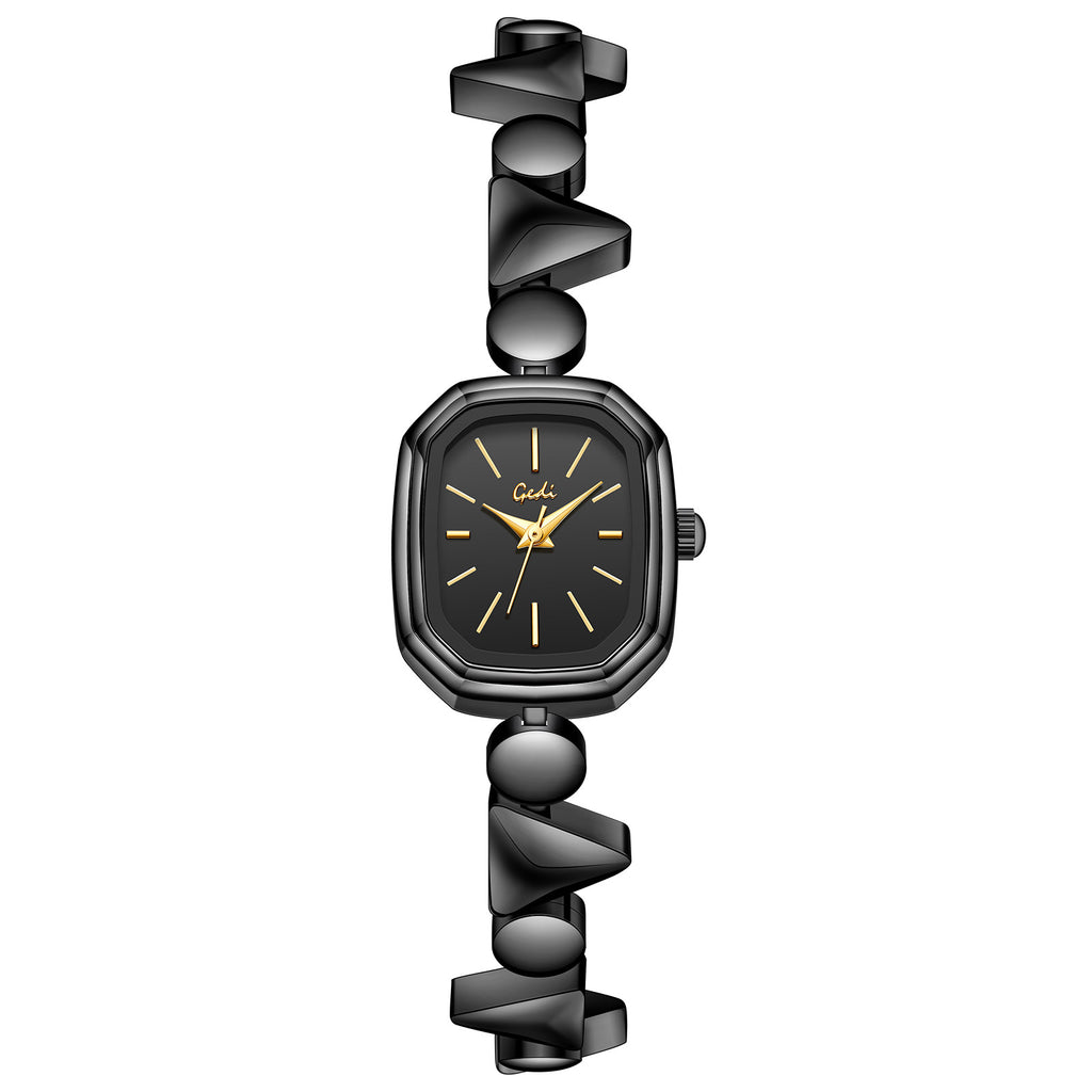 Vintage Square Quartz Watch for Women - 3ATM Waterproof Alloy Bracelet Wristwatch