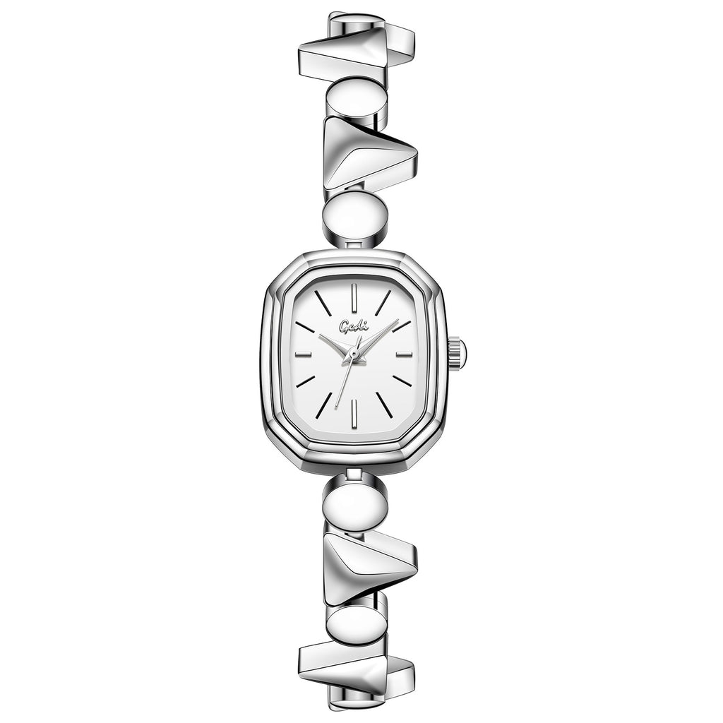 Vintage Square Quartz Watch for Women - 3ATM Waterproof Alloy Bracelet Wristwatch
