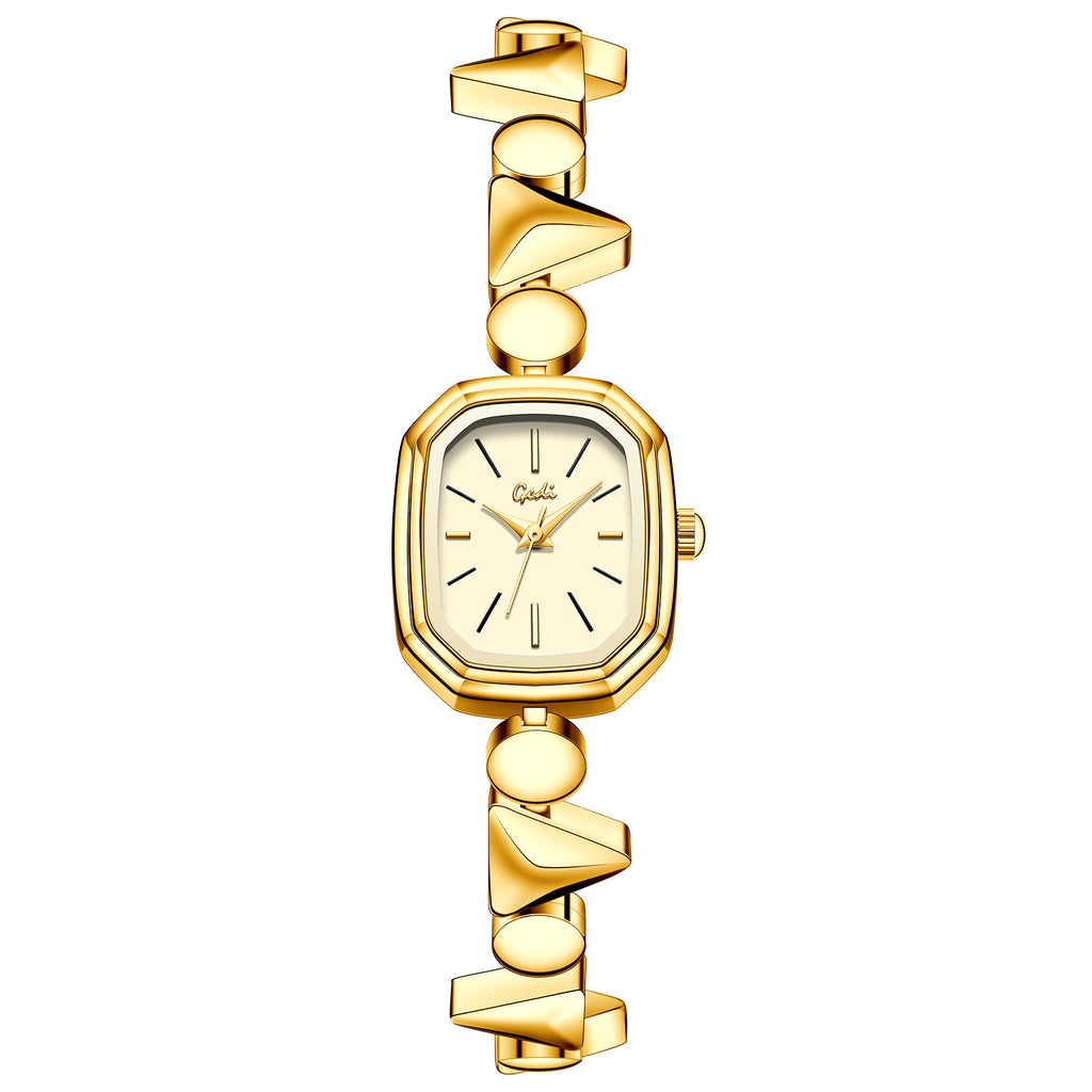 Vintage Square Quartz Watch for Women - 3ATM Waterproof Alloy Bracelet Wristwatch