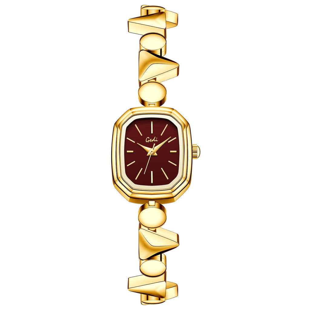Vintage Square Quartz Watch for Women - 3ATM Waterproof Alloy Bracelet Wristwatch
